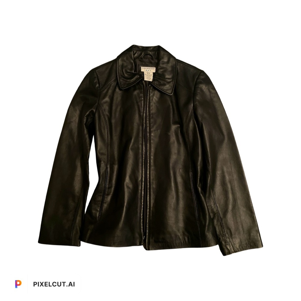covington black leather jacket🖤